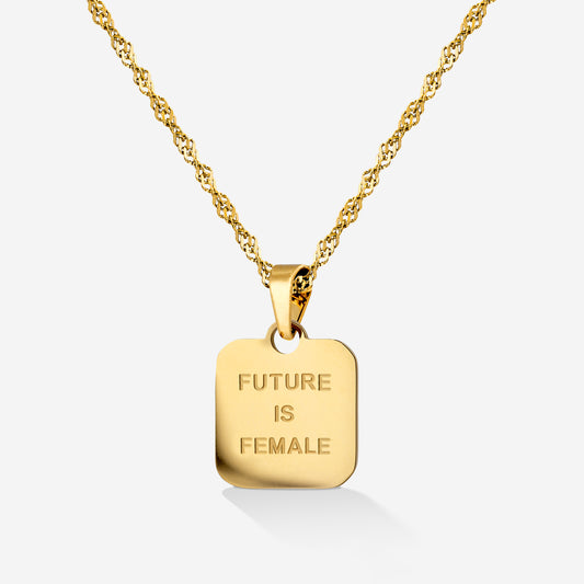 Future is female Necklace Gold