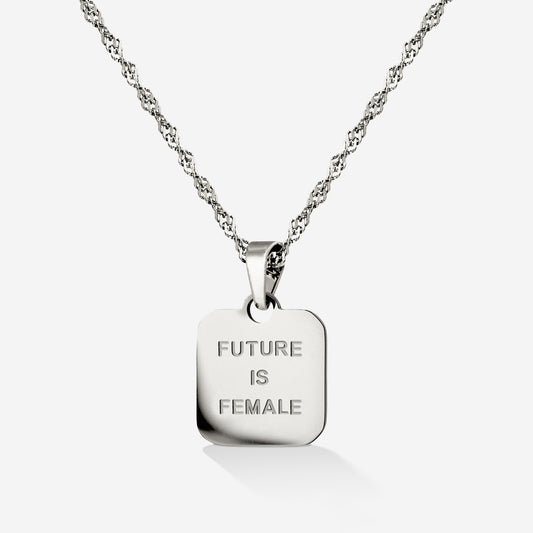 Future is female Necklace Silver