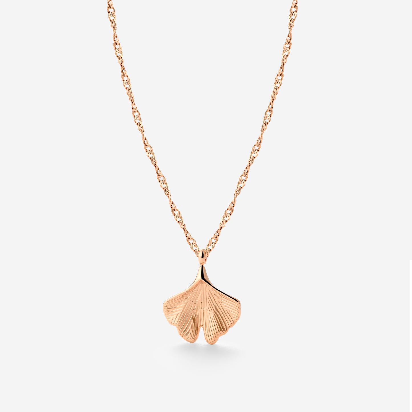 Ginkgo Leaf Necklace Rose Gold