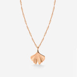 Ginkgo Leaf Necklace Rose Gold