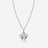Ginkgo Leaf Necklace Silver