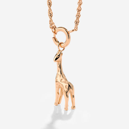 Giraffe Rope Chain Necklace Set Rose Gold