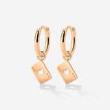 Heart Ace Hoop Set Small Rose Gold