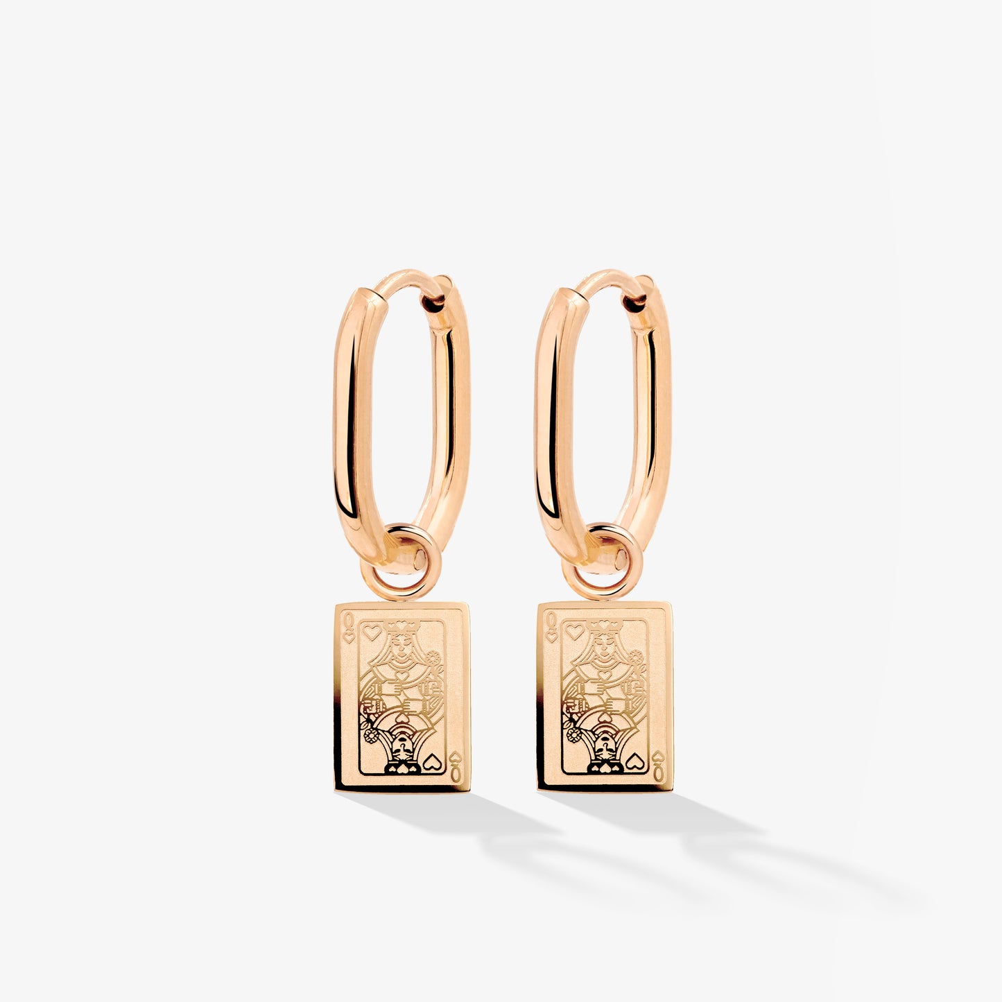 Like a Queen Oval Hoop Set Baby Rose Gold