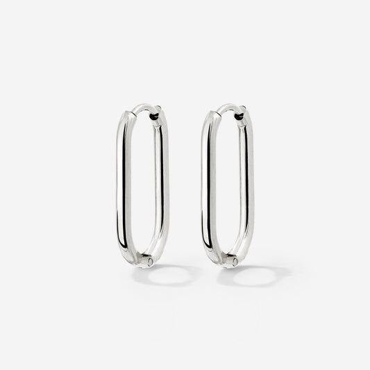 Oval Hoops Small Silver