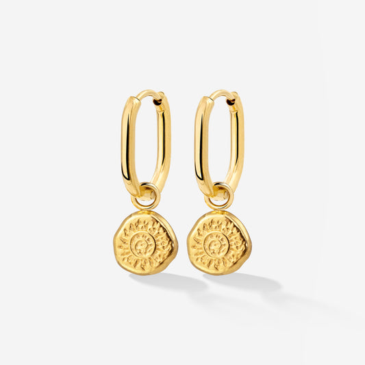 Sun Seeker Oval Hoop Set Baby Gold