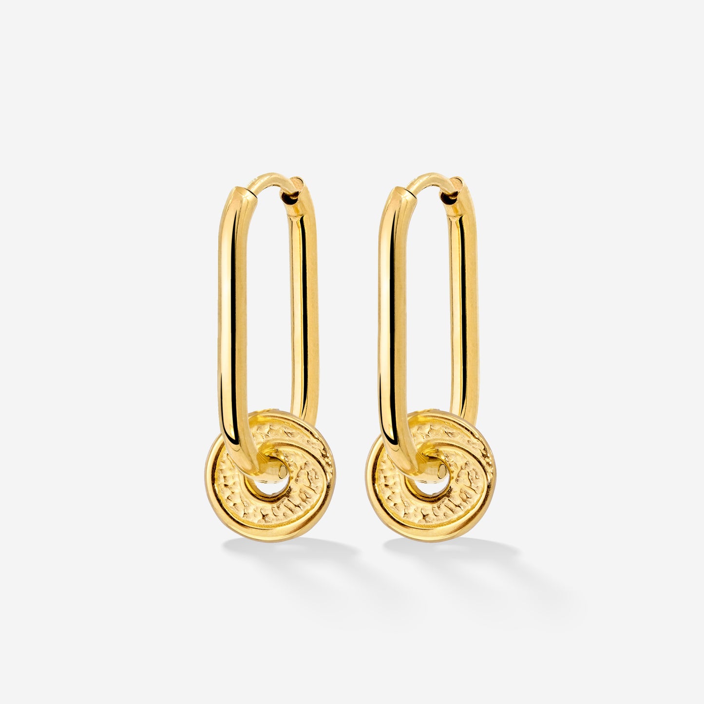 Swirl'n Oval Hoop Set Small Gold