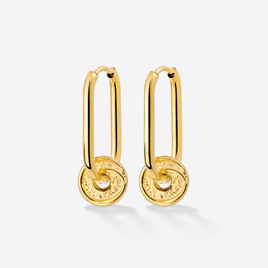 Swirl'n Oval Hoop Set Small Gold