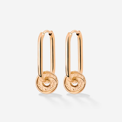 Swirl'n Oval Hoop Set Small Rose Gold