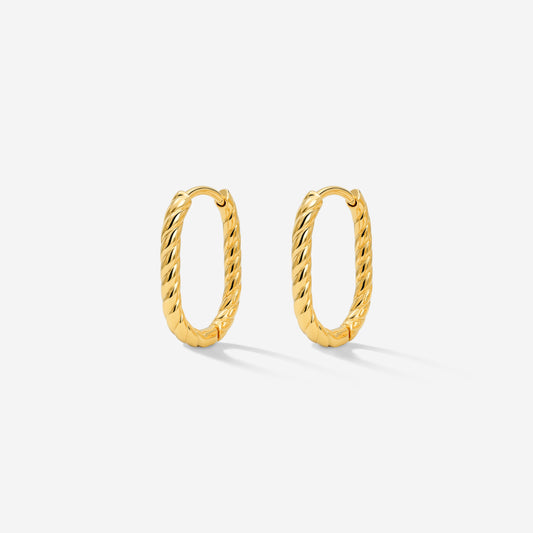 Oval Twisted Hoops Baby Gold