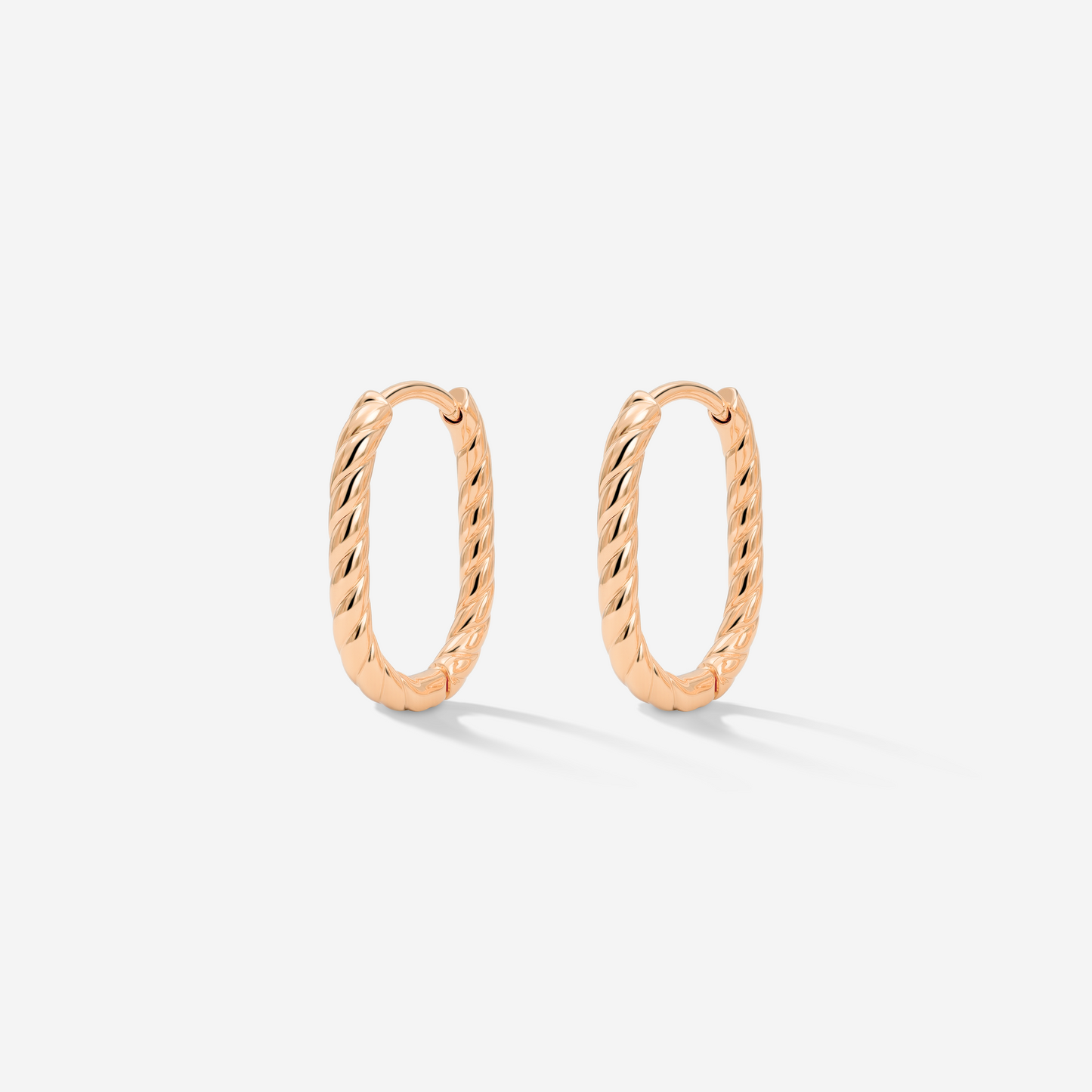 Oval Twisted Hoops Baby Rose Gold