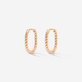 Oval Twisted Hoops Baby Rose Gold