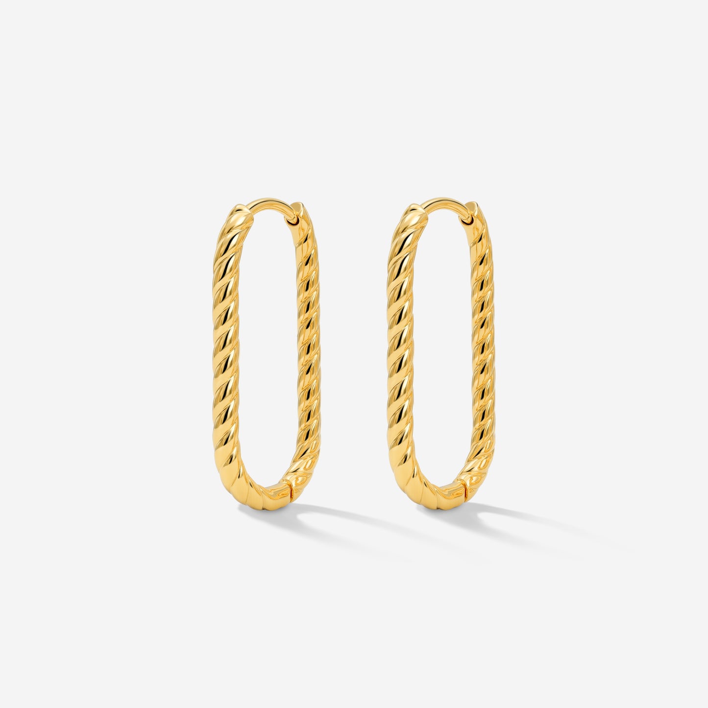 Oval Twisted Hoops Small Gold