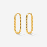 Oval Twisted Hoops Small Gold