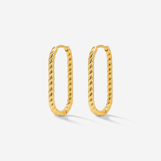 Oval Twisted Hoops Small Gold