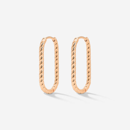 Oval Paloma Hoops Small Rose Gold