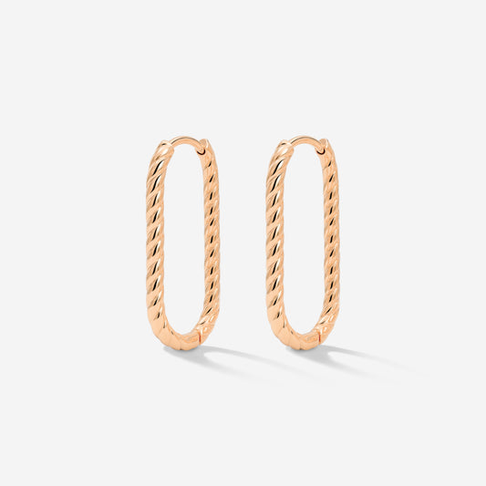 Oval Paloma Hoops Small Rose Gold