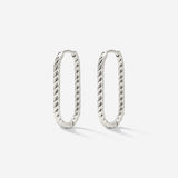 Oval Paloma Hoops Small Silver