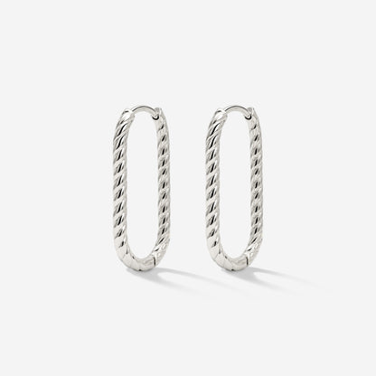 Oval Paloma Hoops Small Silver