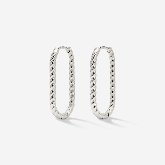 Oval Paloma Hoops Small Silver