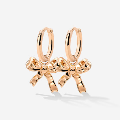 Pretty Ribbon Hoop Set Small Rose Gold