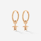 Sea Turtle Twisted Hoop Set Small Rose Gold