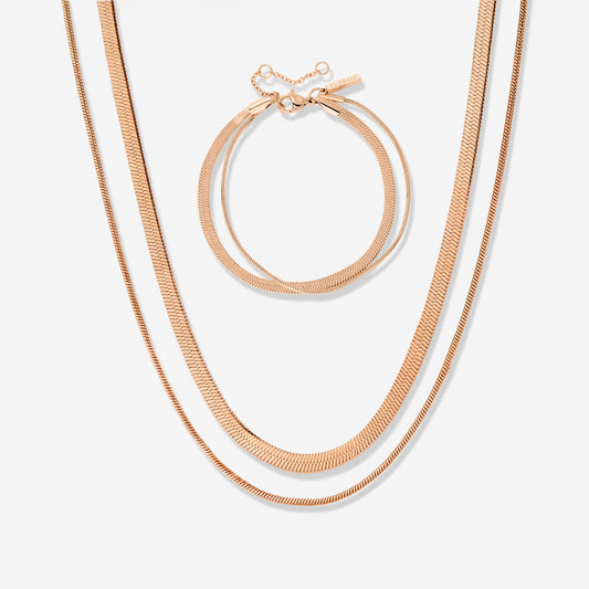 Snake Chain Bundle Rose Gold