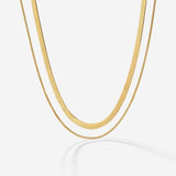 Snake Chain Double Necklace Gold