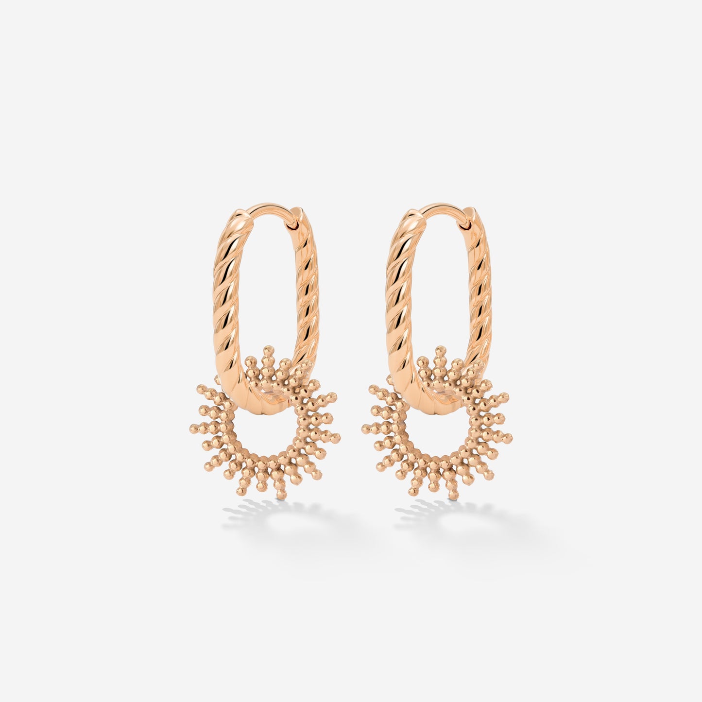 Sunny Oval Twisted Hoop Set Baby Rose Gold