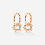 Sunny Oval Twisted Hoop Set Baby Rose Gold