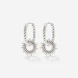 Sunny Oval Twisted Hoop Set Baby Silver