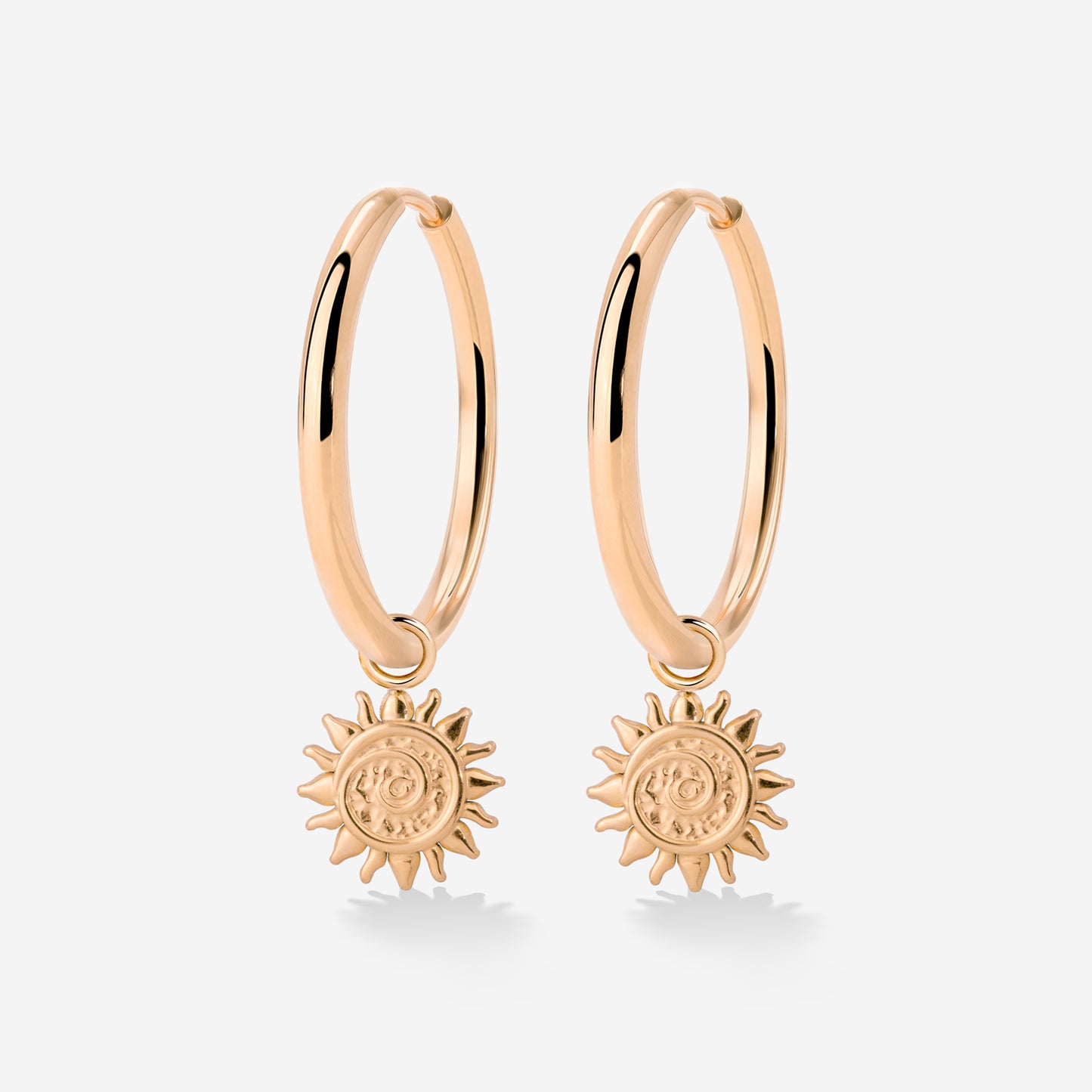 Sunny Swirl Hoop Set Large Rose Gold