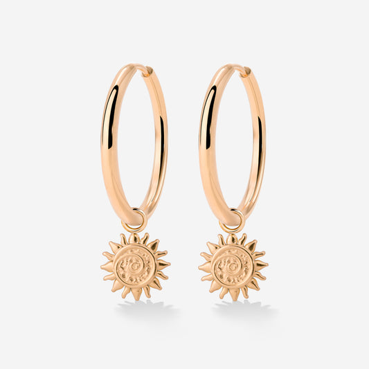 Sunny Swirl Hoop Set Large Rose Gold