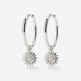 Sunny Swirl Hoop Set Large Silver