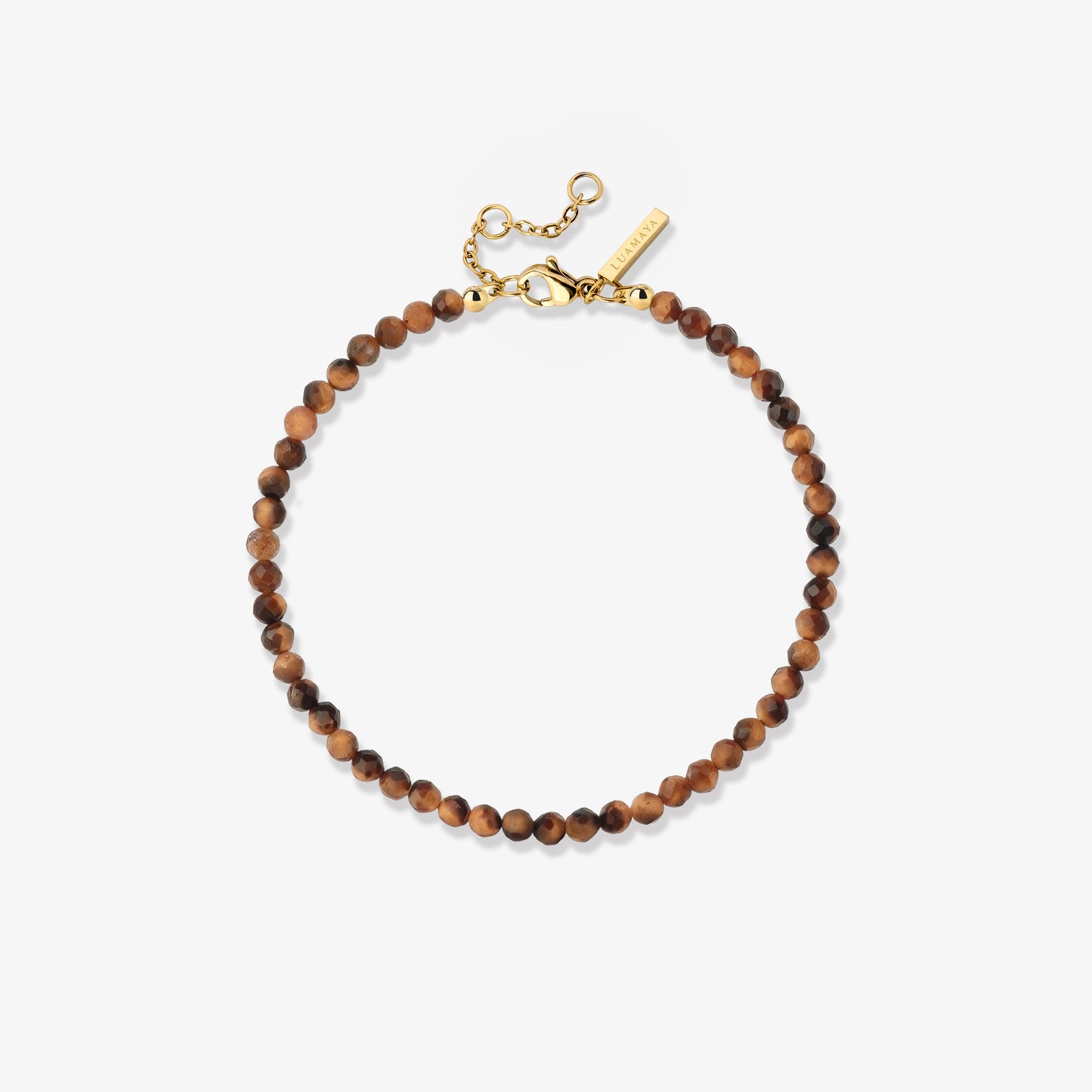 Tiger's Eye Bead Bracelet Gold