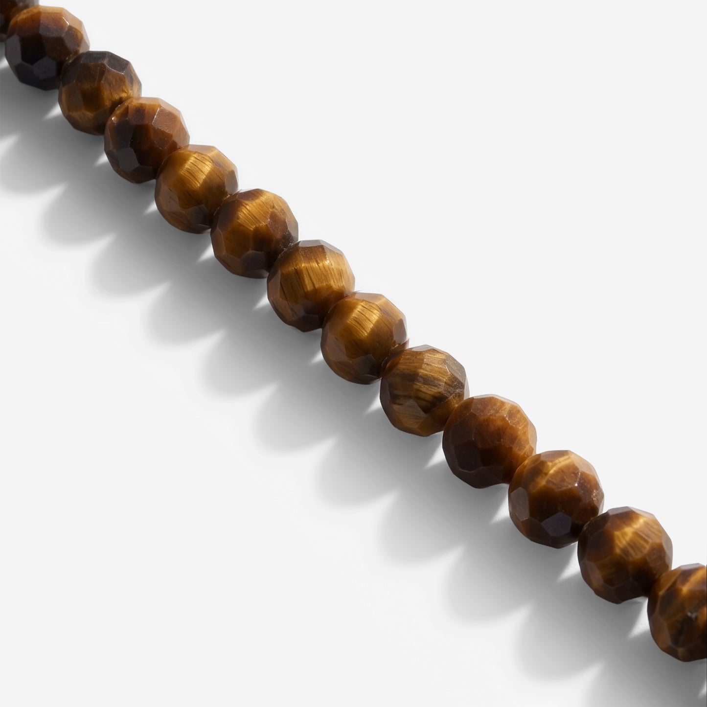 Tiger's Eye Bead Necklace Silver