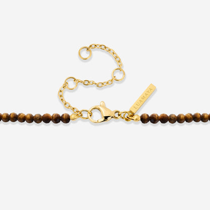 Tiger's Eye Bead Necklace Gold