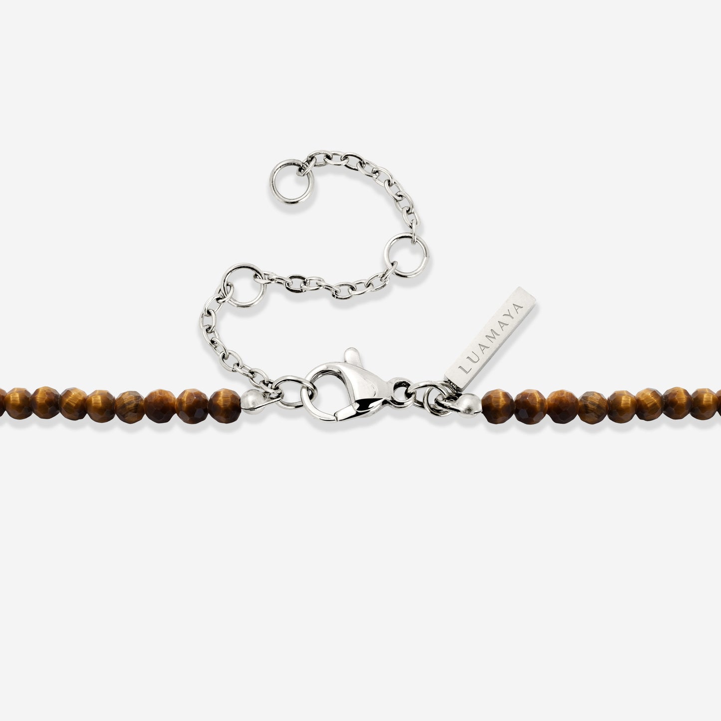 Tiger's Eye Bead Necklace Silver
