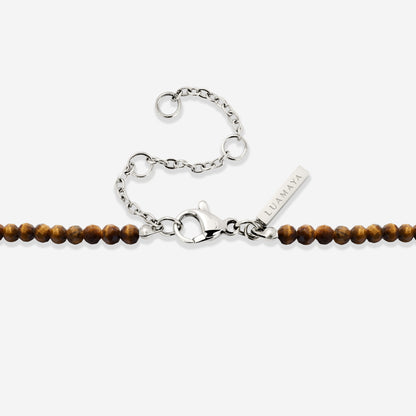 Tiger's Eye Bead Necklace Silver