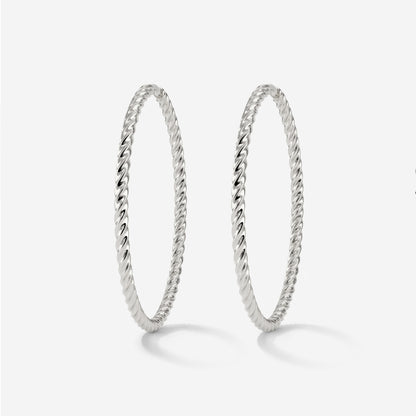 Twisted Hoops Extra Large Silver