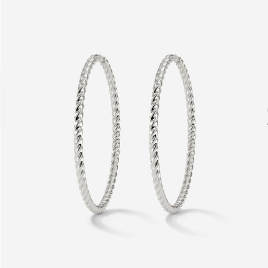 Twisted Hoops Extra Large Silver