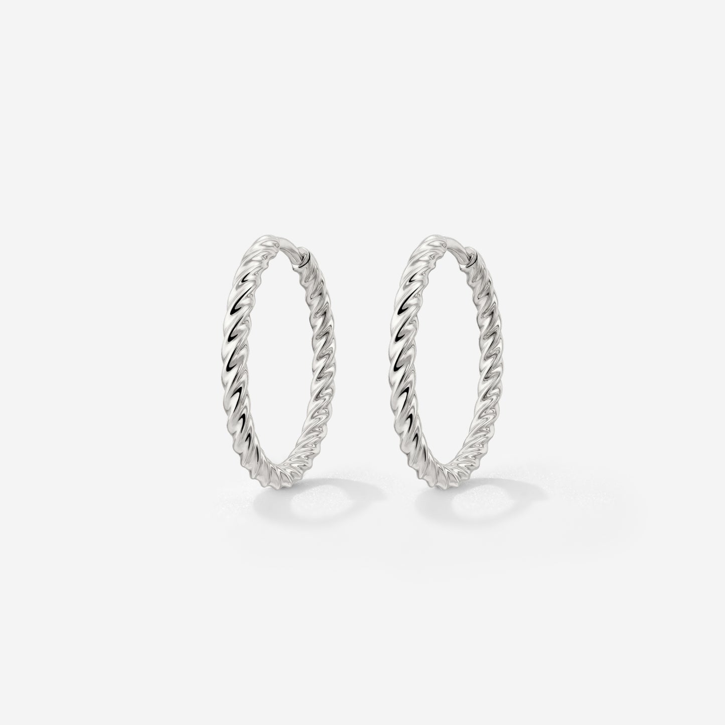 Twisted Hoops Medium Silver