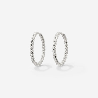 Twisted Hoops Medium Silver