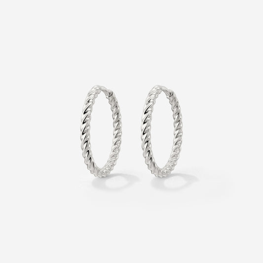 Twisted Hoops Medium Silver
