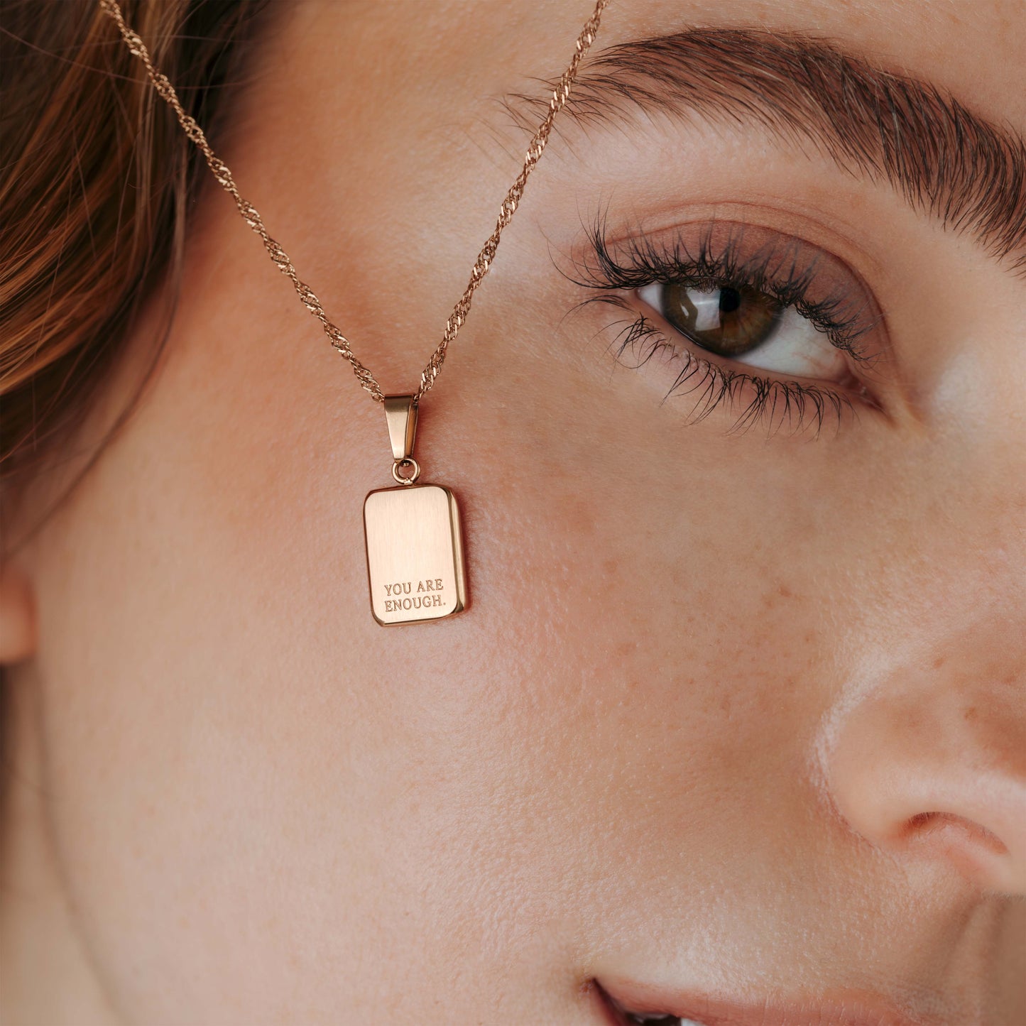 You are enough Necklace Rose Gold