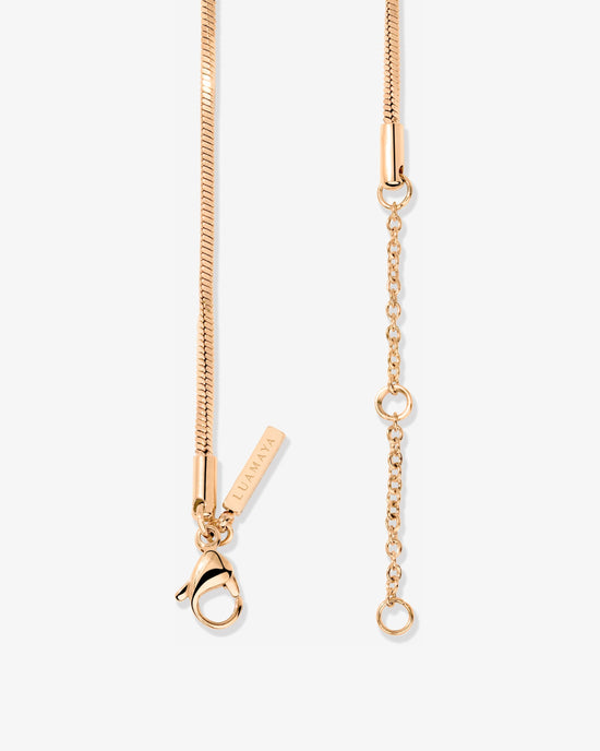 Squared Snake Chain Necklace Rose Gold