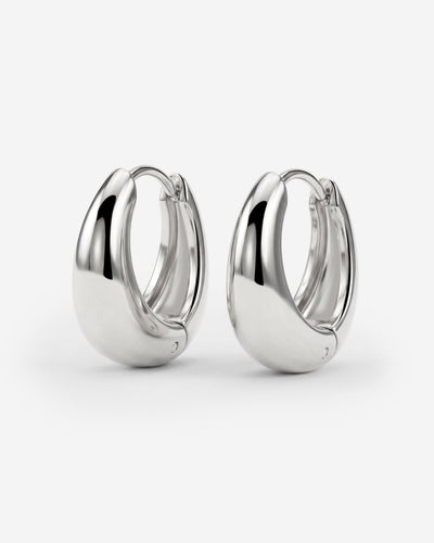 Gilded Curve Hoops Silver