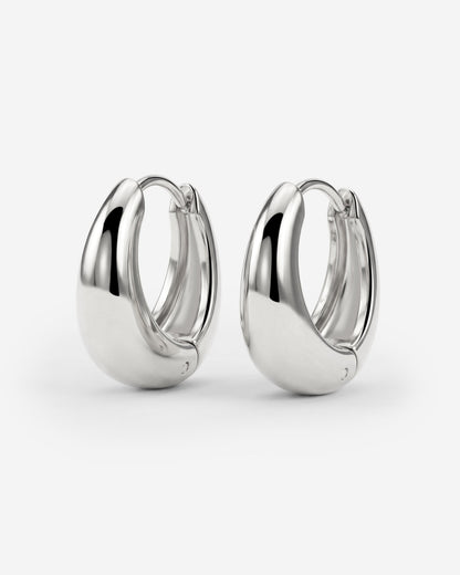 Gilded Curve Hoops Silver