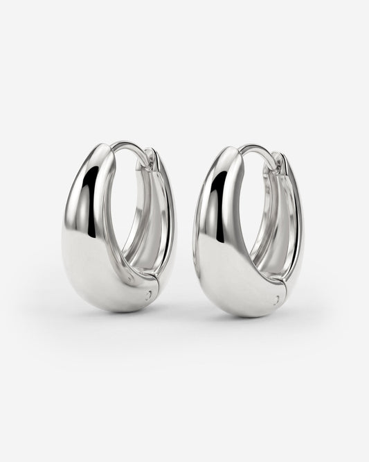 Gilded Curve Hoops Silver
