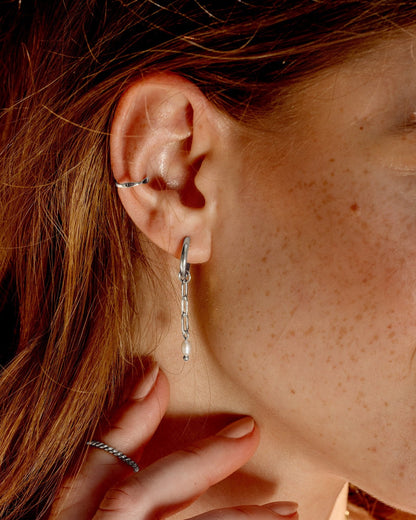 Offbeat Ear Cuff Silver